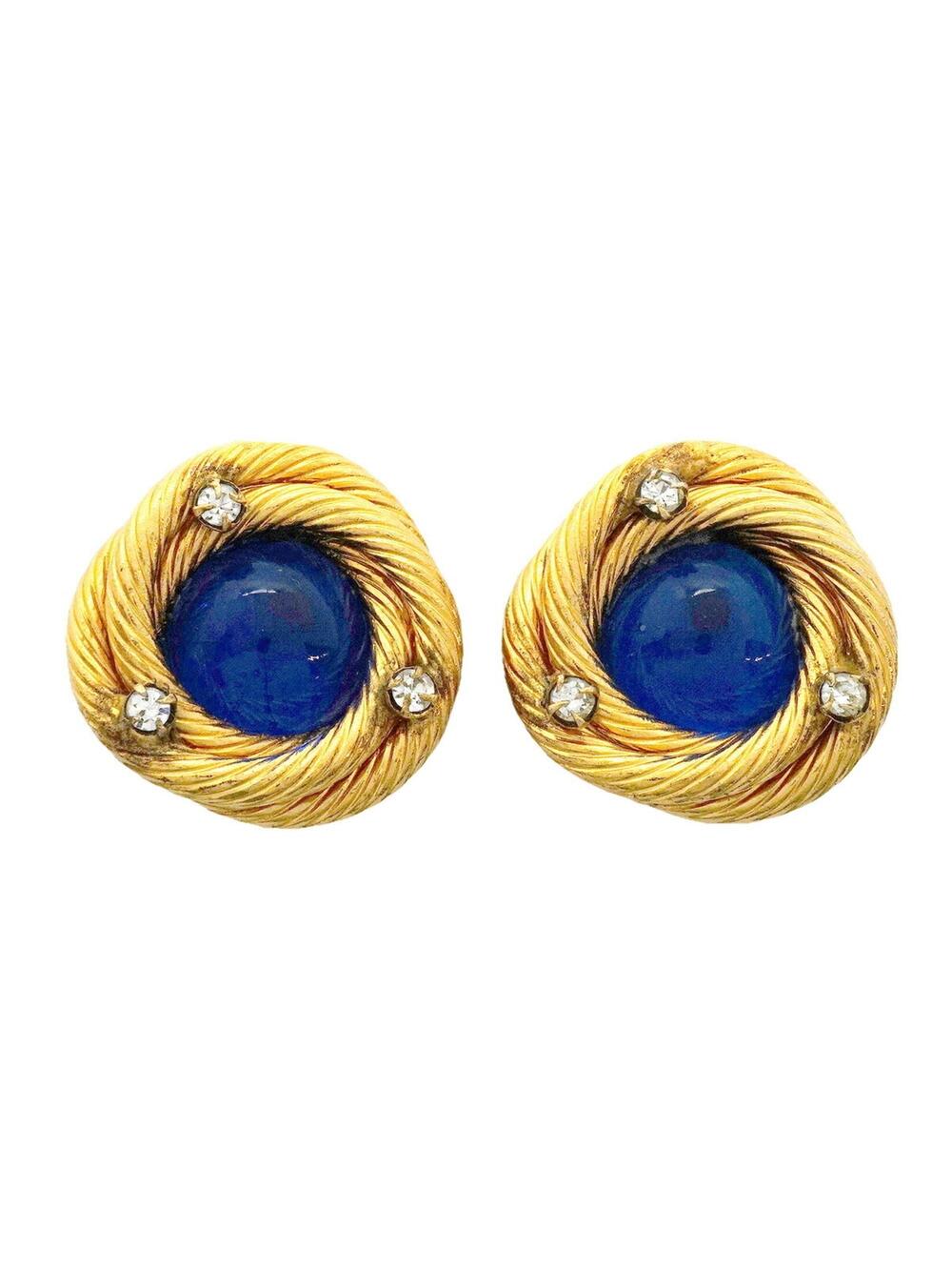 Chanel Rhinestone Clip-On Earrings Gold #357333C48B